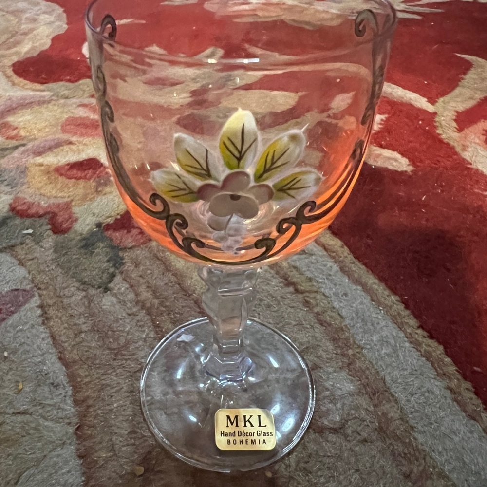 Vintage hand painted cordial glasses.